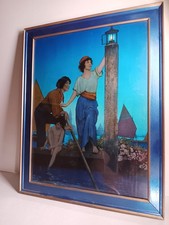 Orig Large 1924 Maxfield Parrish Mazda Edison Venetian Lamplighter Calendar Top picture