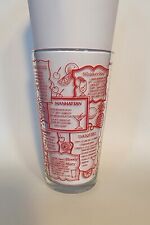 Vtg Irvinware Cocktail Shaker Glass Only w/Recipes 24 oz Red Drink Mixer 9 in picture