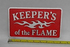 KEEPER OF THE FLAME  Cast Aluminum Car Club Plaque picture