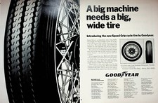 1968 Goodyear Speed Grip Big Wide Motorcycle Tires - 2-Page Vintage Ad picture