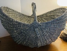 Large Early 20th Century American Blue Splint Oak Buttocks Basket picture