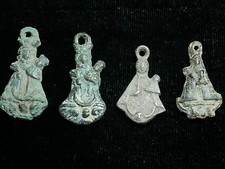 Dug 17th - 18th C Spanish Colonial Pilgrimage / Devotional Medals / Pendants (4) picture