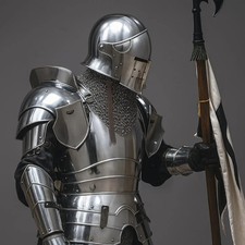 Barbuta Knight Armor Full Set 18 Gauge Steel Medieval Cosplay Reenactment Suit picture
