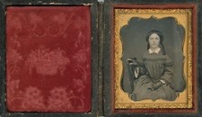 Pretty Young Woman Sitting Sideways Chair (1/9 Plate Daguerreotype - Full Case) picture