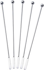 5 Pack Stainless Steel Coffee Beverage Cocktail Stirrers Drink Swizzle Sticks picture