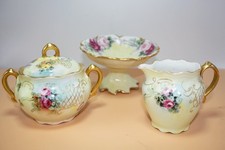 Collectable 3 Piece Set Sugar, Cream and Candy Dish, P.A.L.T Czecho-Slovakia picture