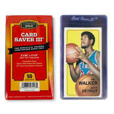 Cardboard Gold Card Saver 3 Tall Card Sleeves - 100ct Pack - Semi Rigid Card picture