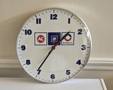 AC DELCO GENERAL MOTORS ADVIRTISING WALL CLOCK WITH GLASS FRONT picture