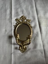 Vintage Rare Floral candle brass and mirror wall sconce picture