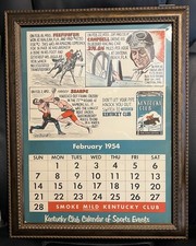 Kentucky Club February 1954 - Calendar of Sports Events picture
