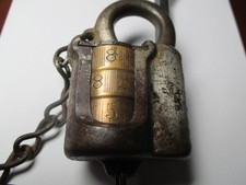 VINTAGE 1884 COMBINATION PADLOCK..RARE LOCK picture