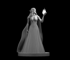 Elf Female Sorceress V3 Adventurer Wizard 28mm Scale DND D&D Tabletop Mini picture