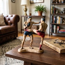Thai Boxer Statue - Traditional Model with Earth Tone Finish picture
