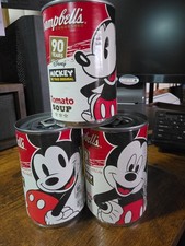 Set of 3 Unopened Cans of Campbell's Tomato Soup w/ 3 Different Mickey Mouses picture