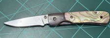 Reese Weiland Custom Folding Knife Abalone Shell Handle Tampa FL Collectible picture