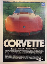 1974 Vintage Magazine Ad Corvette One Word That's Worth A Thousand Bucks picture