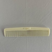 Vintage Goody Hair Comb Wide Pocket Unbreakable Plastic Cream Ivory White USA picture