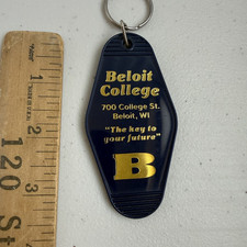 Vintage Beloit College Keychain Hotel Style Beloit Wisconsin Excellent Condition picture
