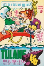 Tulane vs LSU (1964) 😺🏈 Vintage Football Poster - 24x36” - Rare Reprint 🤯💯 picture