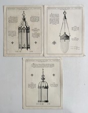 3 Vintage Beardslee Chandelier 1930 Art Deco Church Lighting Bulletin Brochures picture