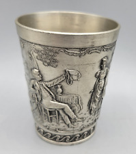 Vintage Frieling Zinn German Pewter Wine Cup Glass Embossed Mug picture