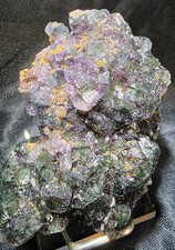 GREEN PURPLE PHANTOM ZONED FLUORITE CUBES — OKORUSU MINE NAMIBIA — 158g picture