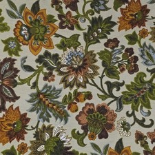 VTG 1970s Jacobean Warm Fall Colors Floral Vine Groovy Print Cotton Linen, 5 Yds picture