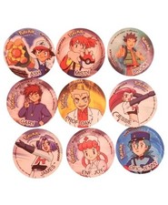 POKEMON TAZOS TRAINERS KANTO Full Set 9/9 PERU FAN ART 2022 South America Ash picture