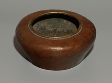 Real Tibet 18th Century Antique Buddhist Red Copper Alms Bowl Patra Bowl Amulet picture