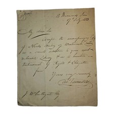 1823 Barnard’s Inn Letter to Book Auctioneer J.W. Southgate – Mos. Saunders picture