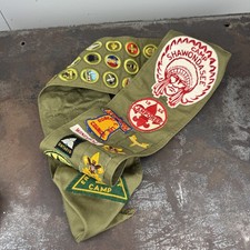 Vtg c.1950s Boy Scouts Sash FELT Camp Shawondasee / Ernwigle Scout Camp Patches picture