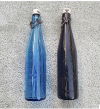Antique Millville Bottle Works glass bottles. (Amber and blue) picture
