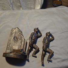 VTG. J.B. JENNINGS BROTHERS ABE LINCOLN AXE TOOL WOODSMAN STATUE BOOKENDS AS IS picture