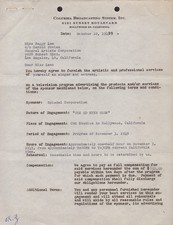 PEGGY LEE - CONTRACT SIGNED 10/10/1949 picture