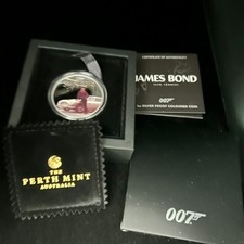 Sean Connery 007 One oz silver proof coloured coin Protective-Display Case picture