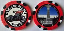 HARLEY-DAVIDSON VEHICLE OPERATIONS York PA WIDE Red/Blk Poker Chip (Road Glide) picture