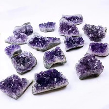 2pcs Purple Natural Amethyst Raw Crystal Healing Stone Decor Set - NEW picture