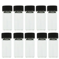 10 Mini Clear Glass Vial Bottles Caps 1 3/8 Tall 4 mL Gold Panning Prospecting picture