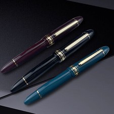 2023 Wingsung 630 Fountain Pen Resin Writing Pen Piston Gold Clip 0.5/0.7mm GiKa picture