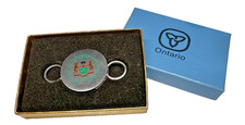 VINTAGE ONTARIO CANADA MINISTRY OF INDUSTRY & TOURISM KEYRING IN BOX E764 picture