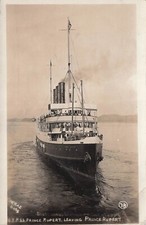 RPPC SS Prince Rupert Ship Steamer leaving Harbor Photo Postcard H29 picture