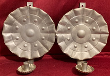 Pair Vintage Virginia Metalcrafters Inc. Colonial Tin Wall Sconce Candle Holders picture
