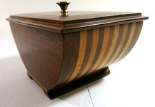 Vintage Solid Walnut & Birch Accent Storage Box — Restored picture