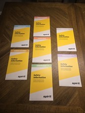 Set of 7 Spirit Airlines Safety Cards - 2022/2023 picture