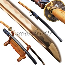 Electroplated Gold Sharp Blade Japanese Samurai Katana Sword T10 Carbon Steel picture