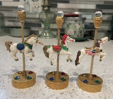 Vintage Spoontiques Pewter Carousel Horses picture
