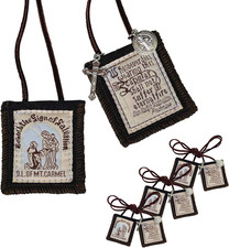 Scapulars Catholic, 3 Pack Bulk Brown Scapular Of Our Lady Of Mount Carmel, E... picture