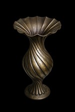 Vintage Italian Hammered Solid Brass Twist Vase MCM Egidio Casagrande Attributed picture