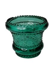 Vintage St Clair Holly Toothpick Holder/ Votive Holder In Green W/ Beaded Rim picture