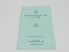 1984 Masonic By-Laws and Roster Lodge 1079 San Antonio Texas Vintage picture